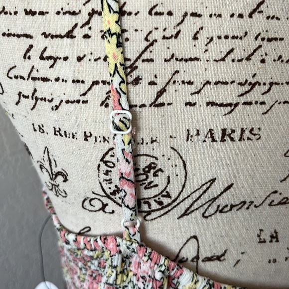 Scoop Ruffle High Low Hem Spaghetti Strap Floral Midi Sundress - Picture 6 of 6